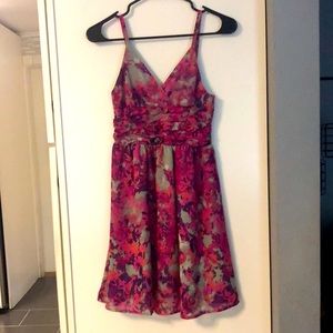 Pink, purple and gray dress